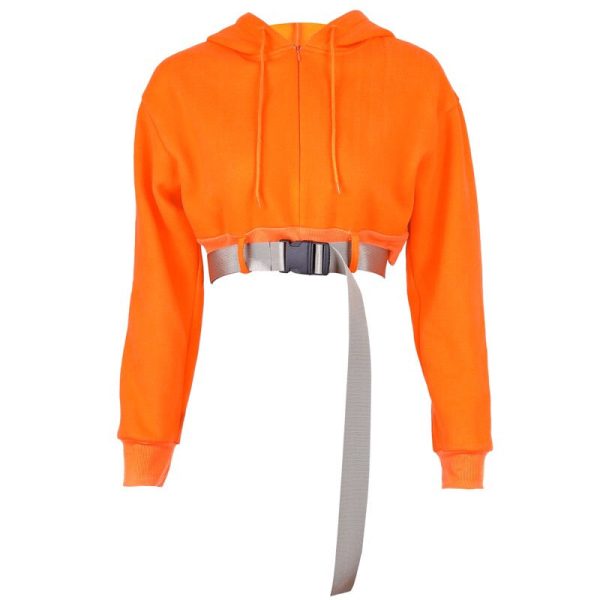 Buckled Crop Top Hoodie